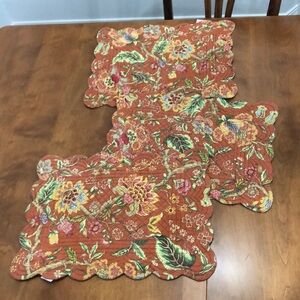 Three vintage quilted placemats